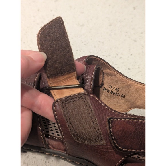 Born Sandals Mens 11 US 45 EU Fisherman Brown‎ Leather Open Toe Casual Strappy - Picture 7 of 10